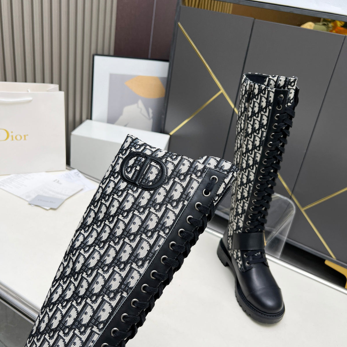 2024 D brand luxury embroidery patchwork leather casual boots 04240081608