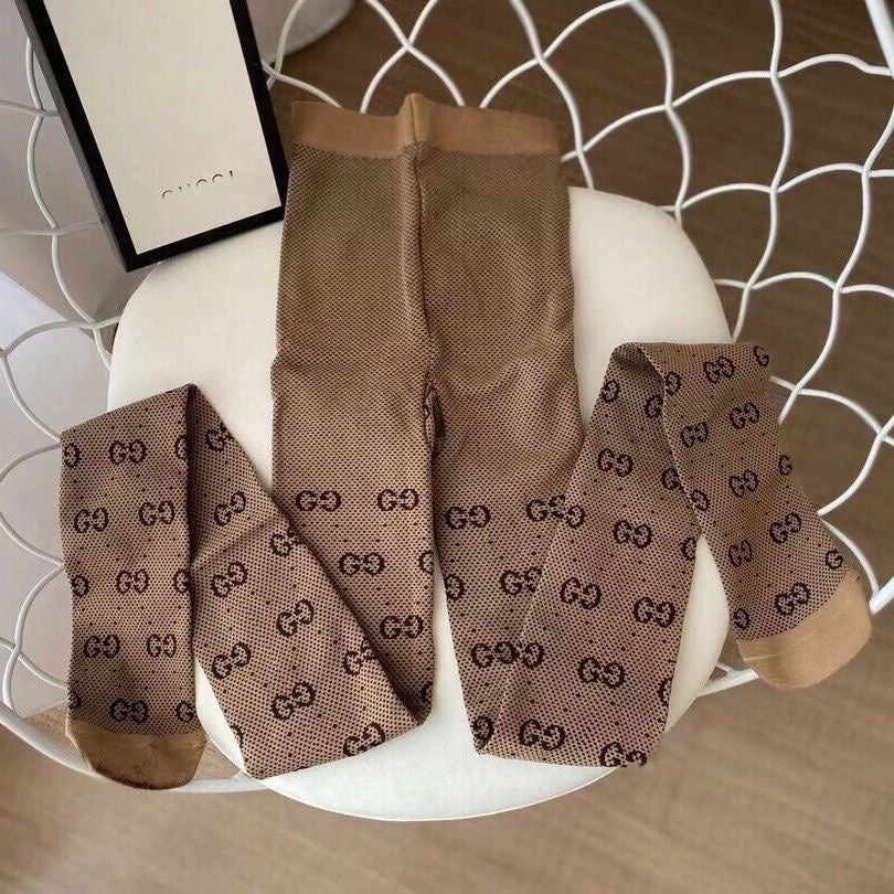 All-match Logo Luxury One-piece pantyhose, leggings Pure cotton socks PD0423102501