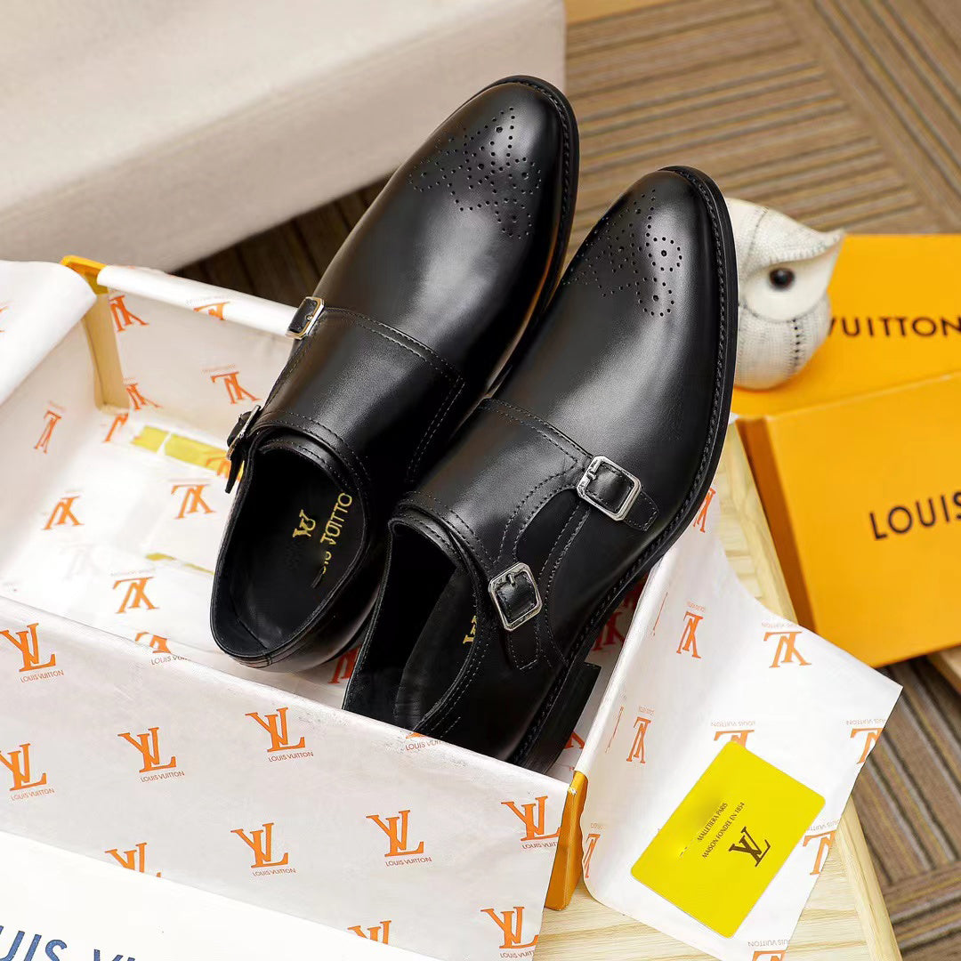 New Mens Formal Double Buckle Monk Dress Shoes