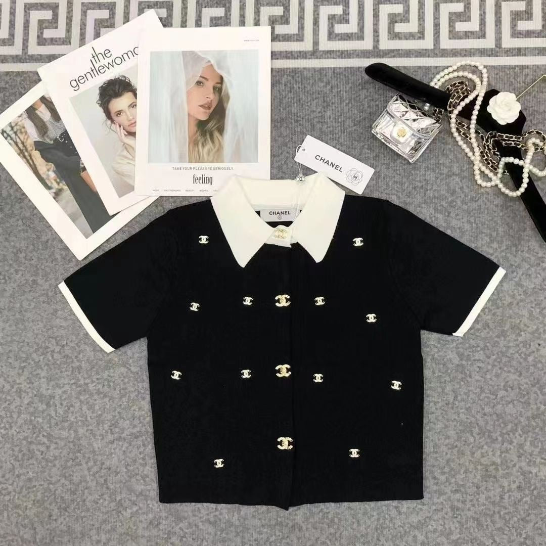Summer new fashion Polo lapel slim short sleeve PD 0424040304