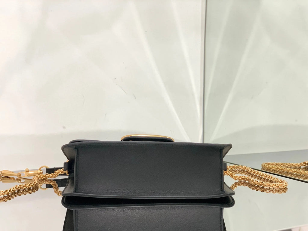 Valenti Loco 27cm Black Calfskin Gold Hardware