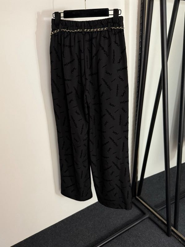 YSL Women's Elastic Waist Casual Pants 0425072508