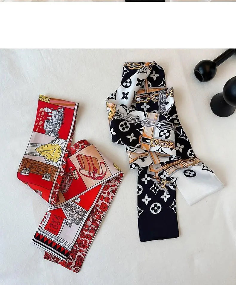 New Fashion Monogram Skinny Scarf Hair Ribbon PD0425043002