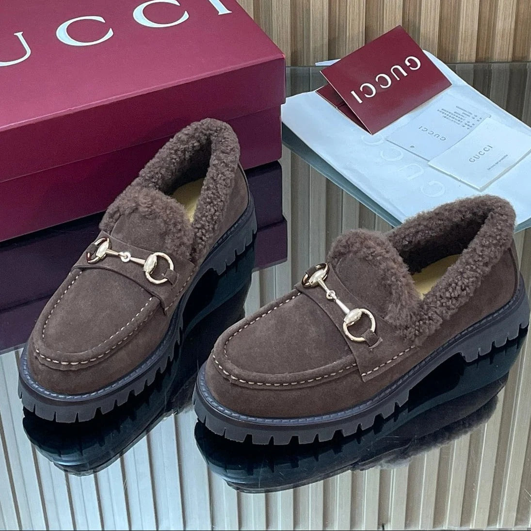 GG  2025 Horsebit Loafer Suede Wool 563048