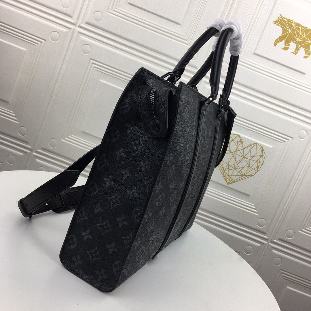 Black Formal With V Logo Men's Handbags