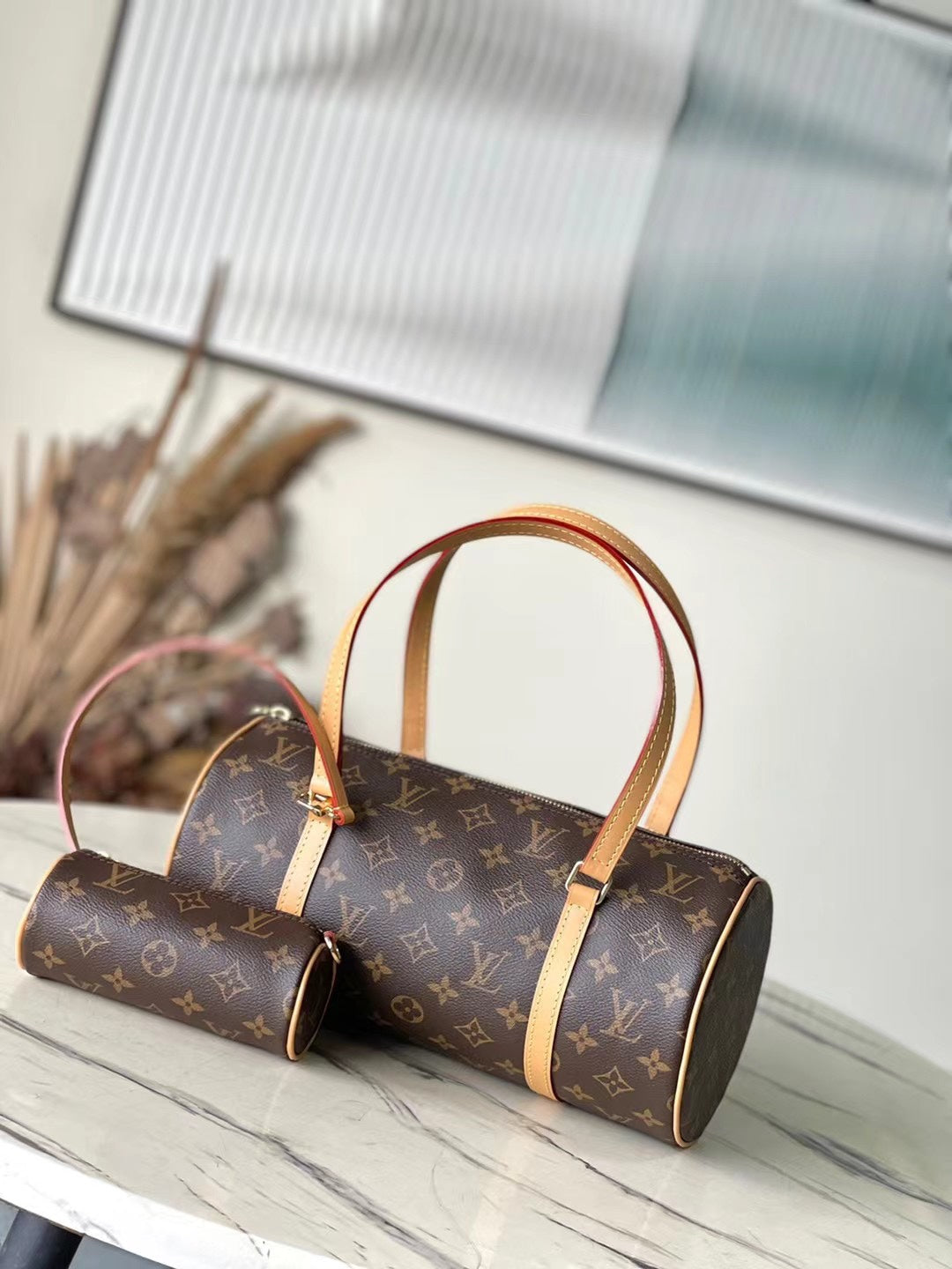 Popular large retro VINTAGE cylindrical mother-and-child bag M51385 0424101411