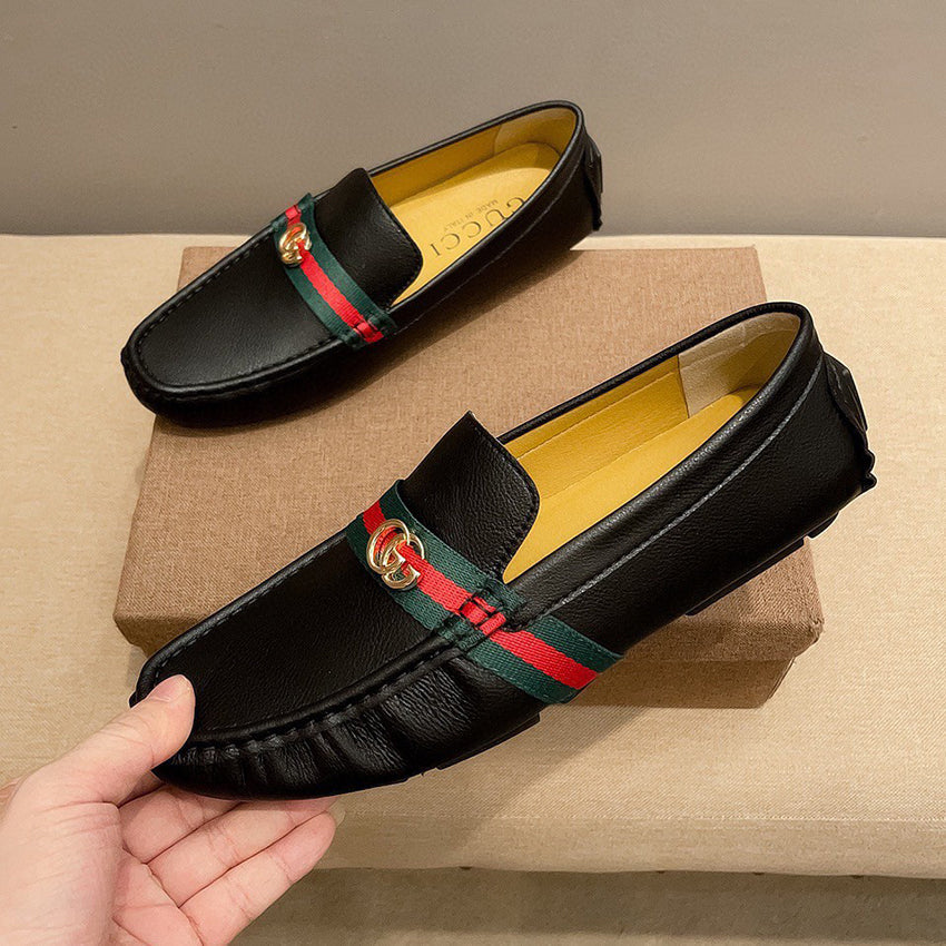 New Stylish Hot Sale Leather G Logo Men's Loafers 1024080226