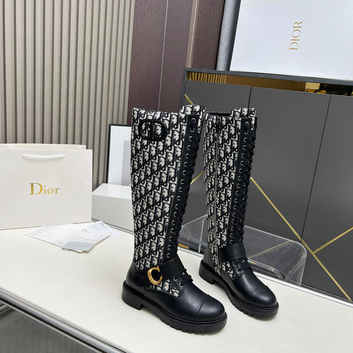 2024 D brand luxury embroidery patchwork leather casual boots 04240081608
