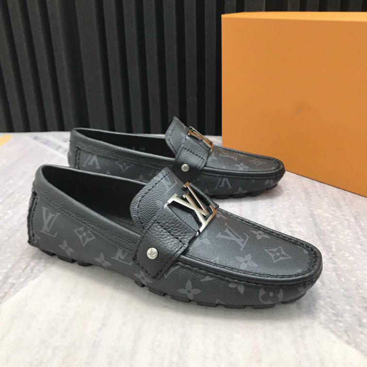 Grey Logo Men Slip-on Shoes V11