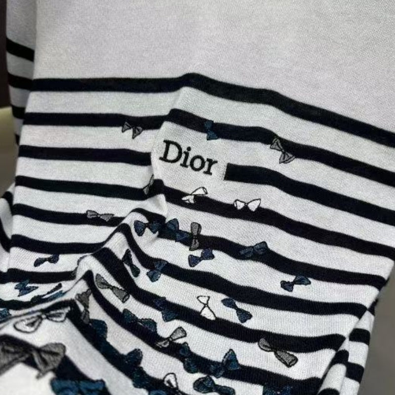 New Fashion Women's DIO Striped Long Sleeve Knit Top PD1326091805