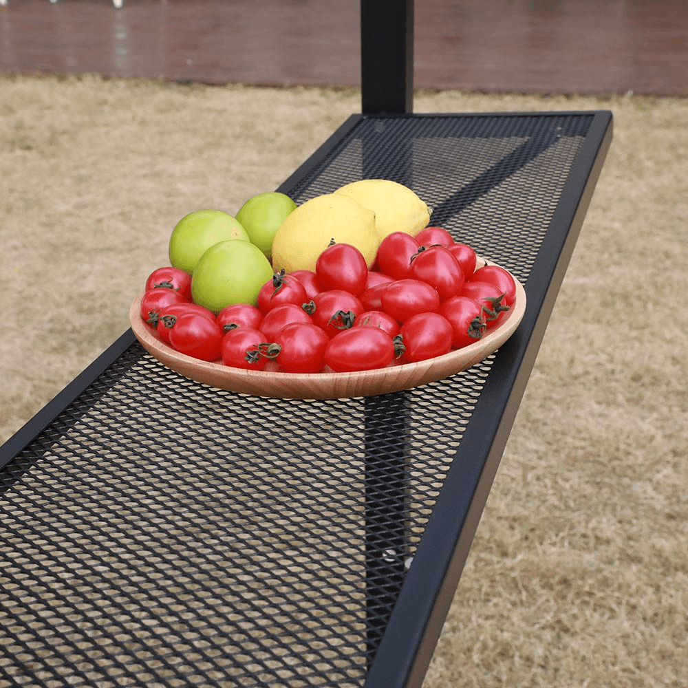 Grill Gazebo 8' by 4.6' Metal BBQ Shelter with Single-Tier Soft Top and Shelves, Grey