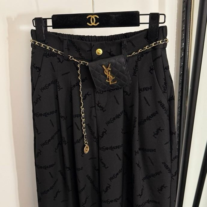 YSL Women's Elastic Waist Casual Pants 0425072508