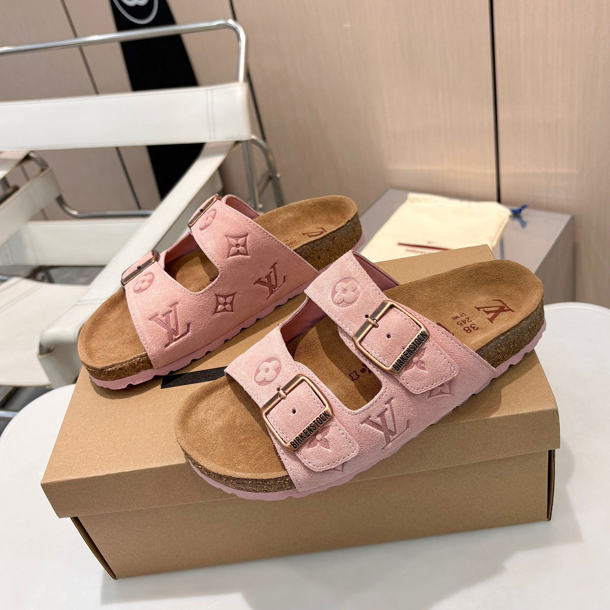 BK & VL collaboration retro slippers in macaron colors for couples XC0426051903