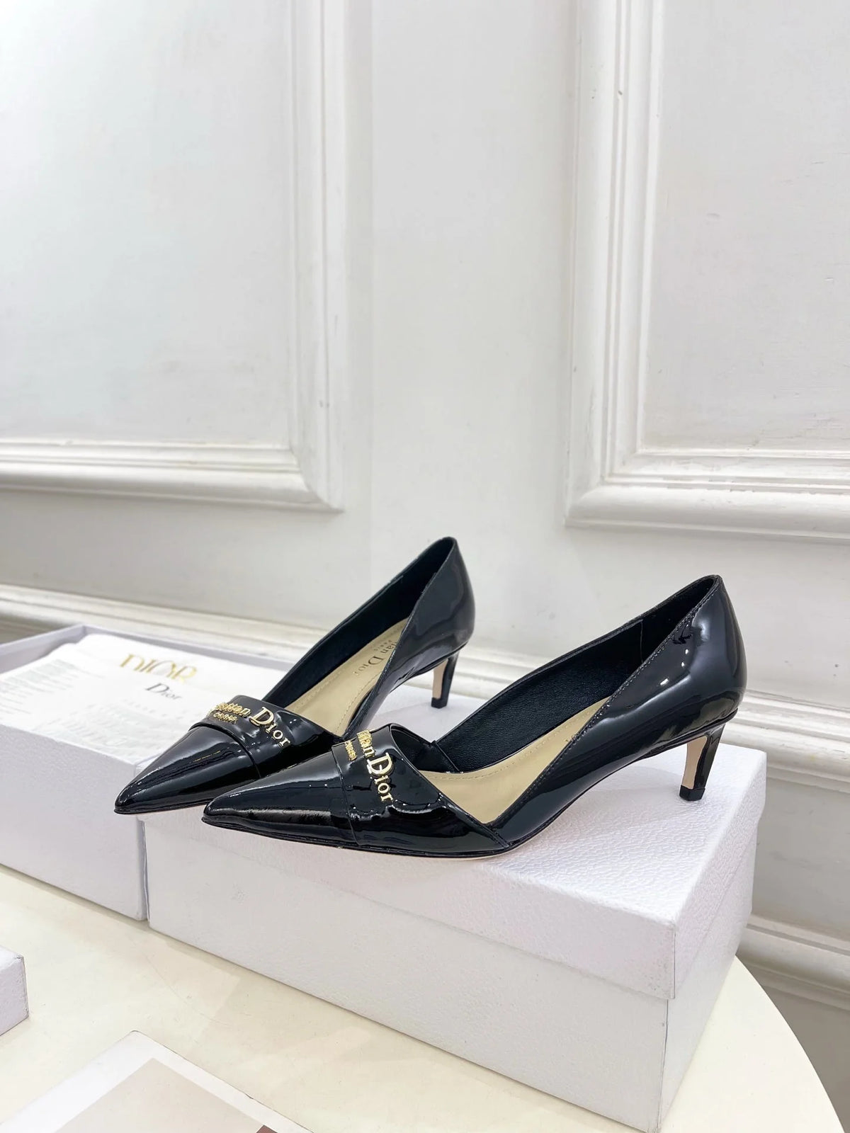 CD 25 Pump High Heels Black Patent Leather 307417