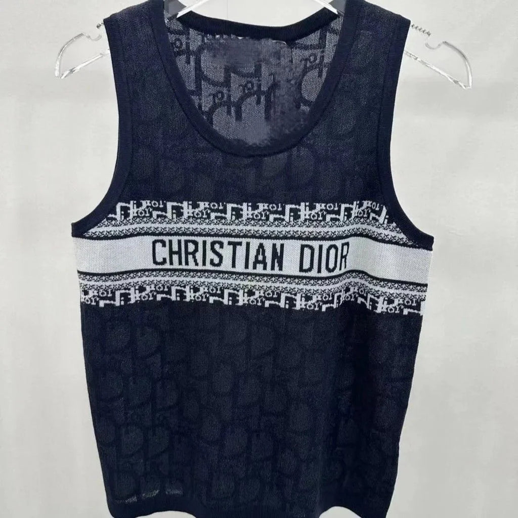 Striped Slim-Fit Versatile Printed Knit Vest 1024070317