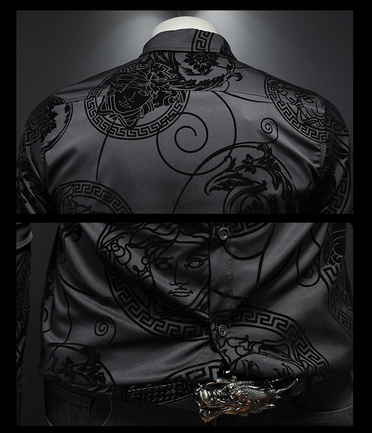 New men's shirt flocked long sleeved shirt 1024022810