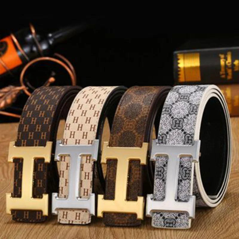 H Buckle Belt Leather Casual Versatile Belt 1024071725