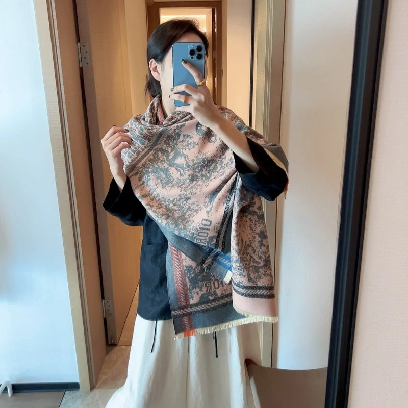 New Fashion Women Jungle Print Double-Sided Cashmere Scarf 1326091411