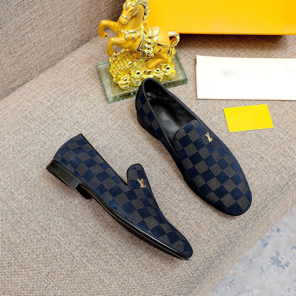 New fashion classic plaid loafers design slip-ons