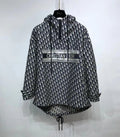 24 new personality print half zipper pullover hooded loose casual hoodie long-sleeved top