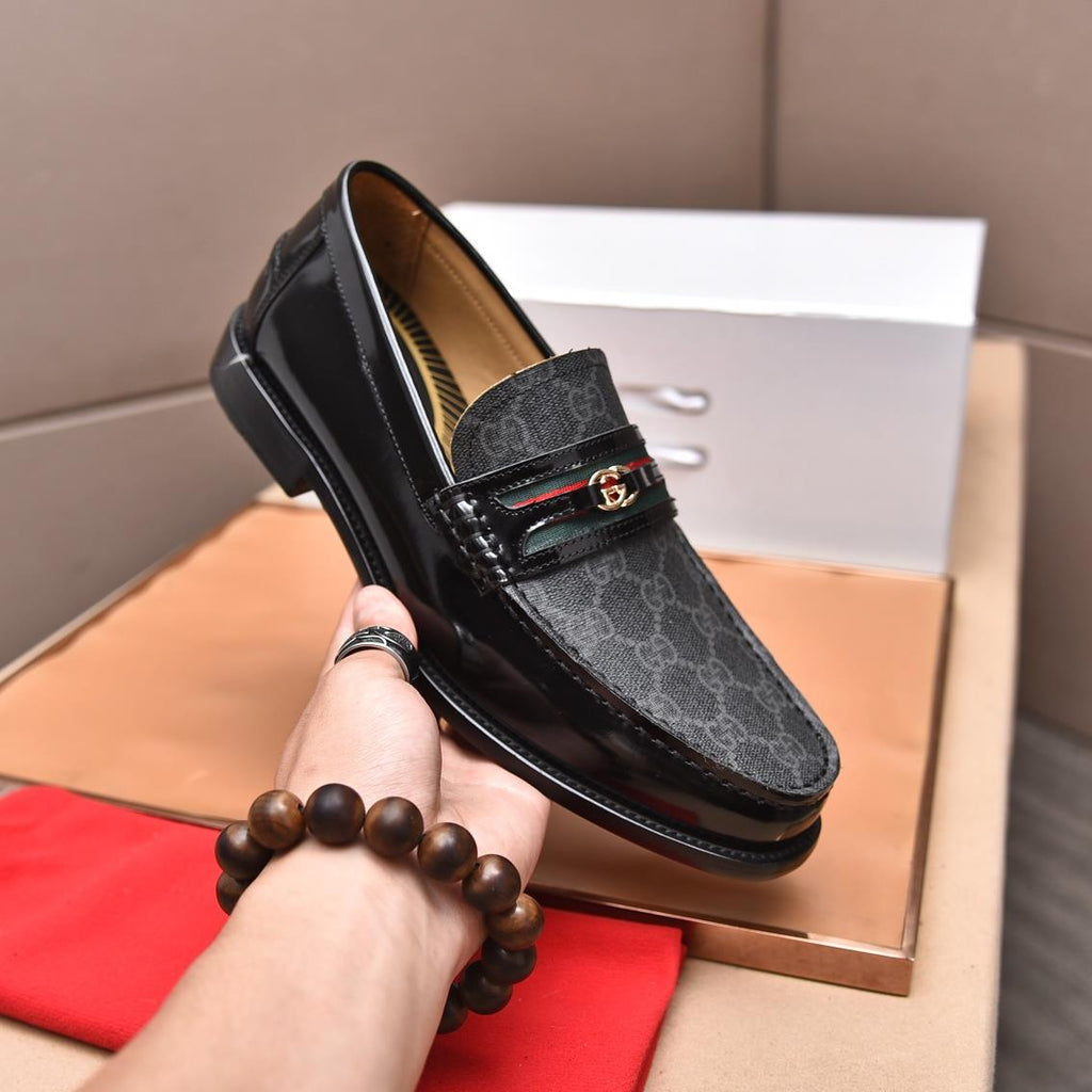 New Classic Plaid Fashion Loafers Versatile Leather Shoes
