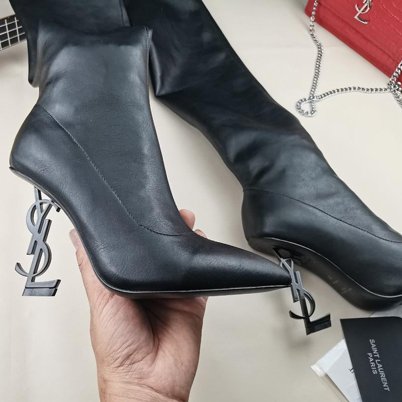 New Fashion Cowhide High Heel Boots 1023121406
