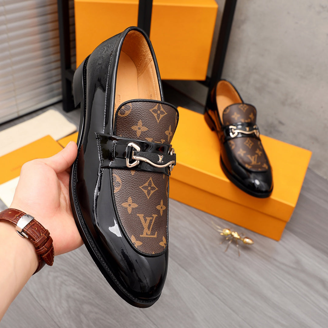 Luxury two tone formal dress slip on shoes