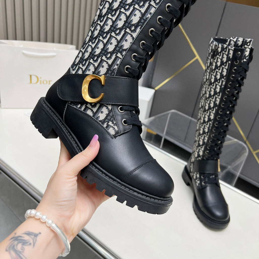 2024 D brand luxury embroidery patchwork leather casual boots 04240081608