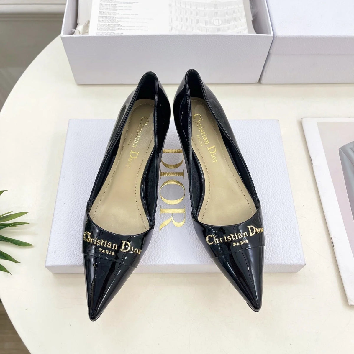 CD 25 Pump High Heels Black Patent Leather 307417