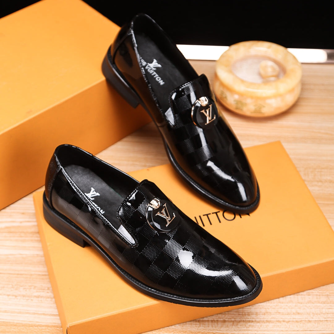 Bright Black Handmade Men's New Trend Loafers