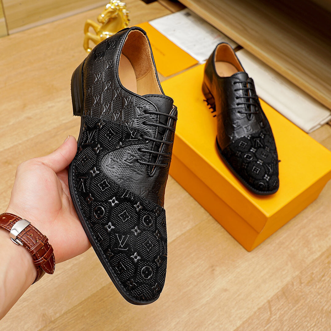 BLACK PATCHWORK COLOR NEW MEN'S LOAFERS