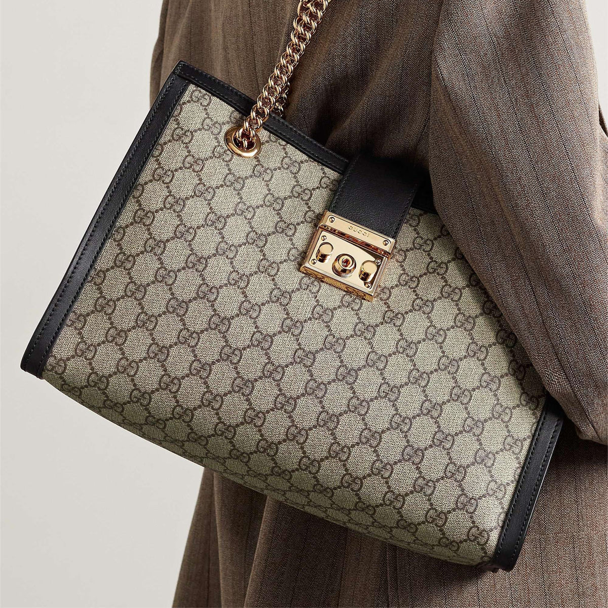G Padlock leather-trimmed printed coated-canvas tote bags PD0423112119