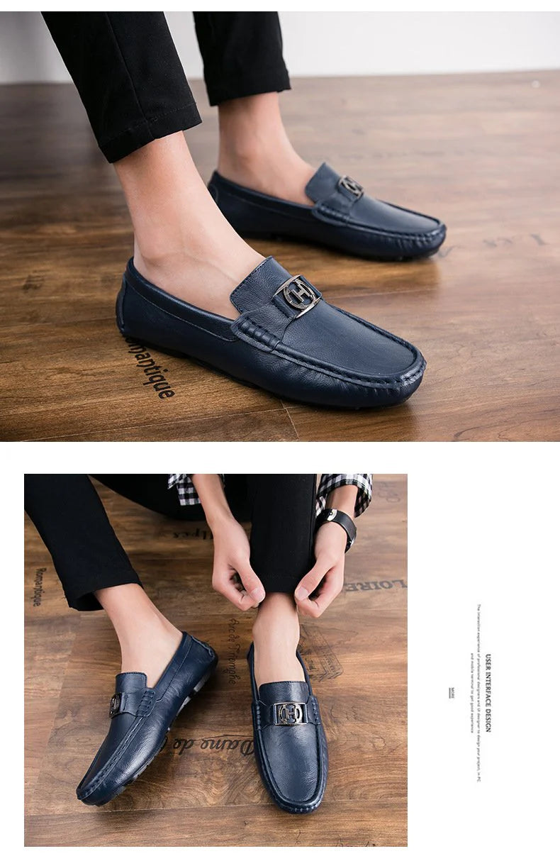Trendy Casual All-match Leather Loafers 1024051509