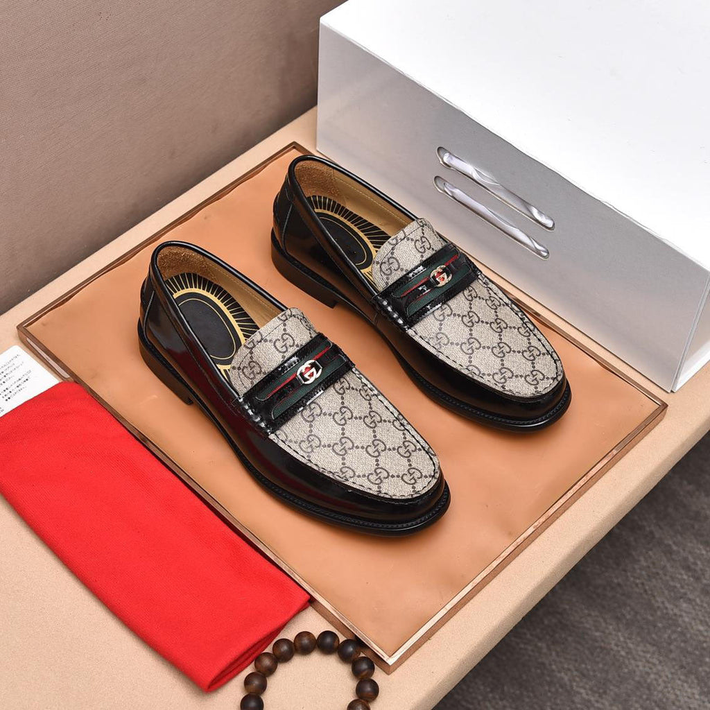 New Classic Plaid Fashion Loafers Versatile Leather Shoes
