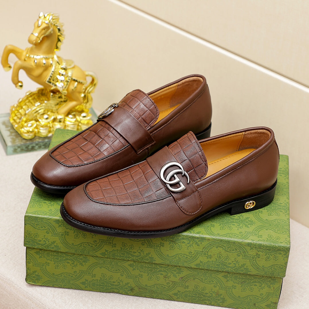 Brown Leather Men's Fashion Dress Shoes