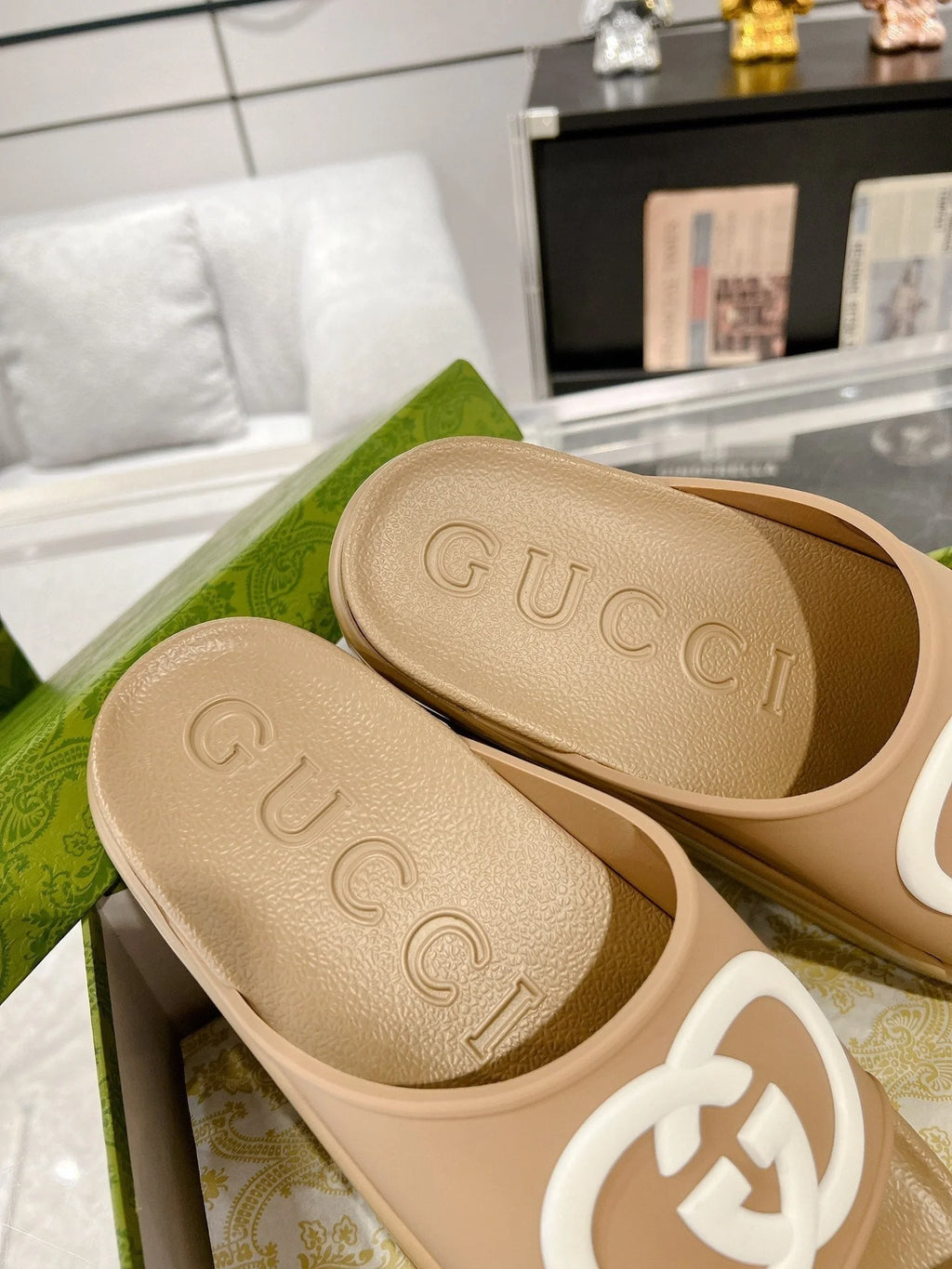 GC 25 Interlocking G 50mm Slide Sandal Cowhide 292400