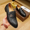 New double logo letters pattern formal dress slip on shoes