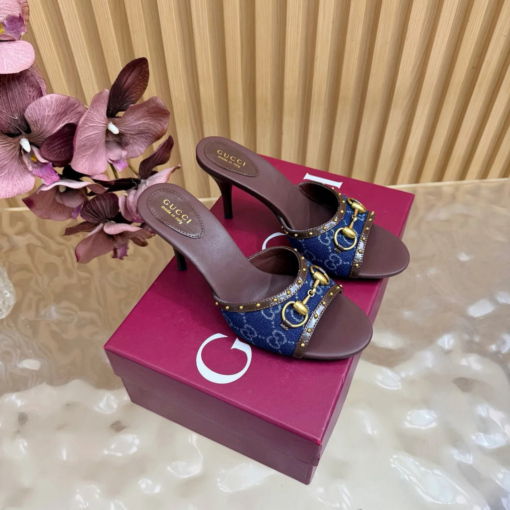 New Studded Pointed-Toe High-Heel Slippers 1026070215
