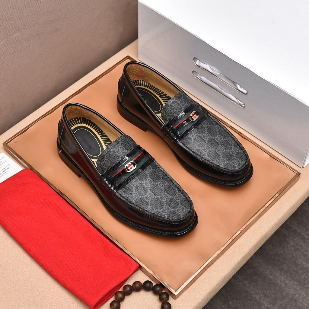 New Classic Plaid Fashion Loafers Versatile Leather Shoes