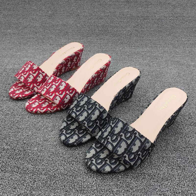 Colorblock Open Toe Women's Shoes Wedge Slippers 1024070315