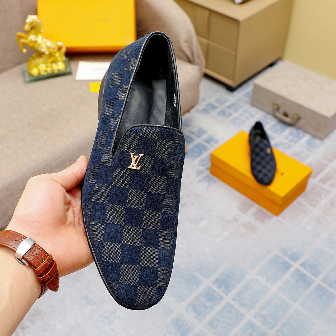 New fashion classic plaid loafers design slip-ons