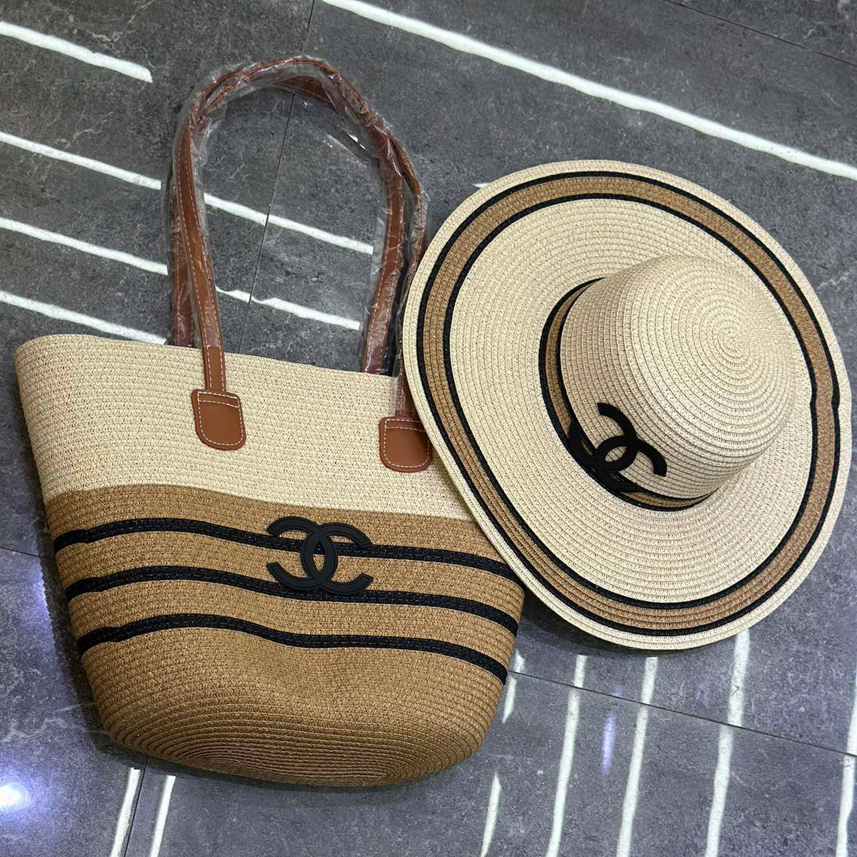New Fashion Hundred Beach Hat and Bag Set 1025040113