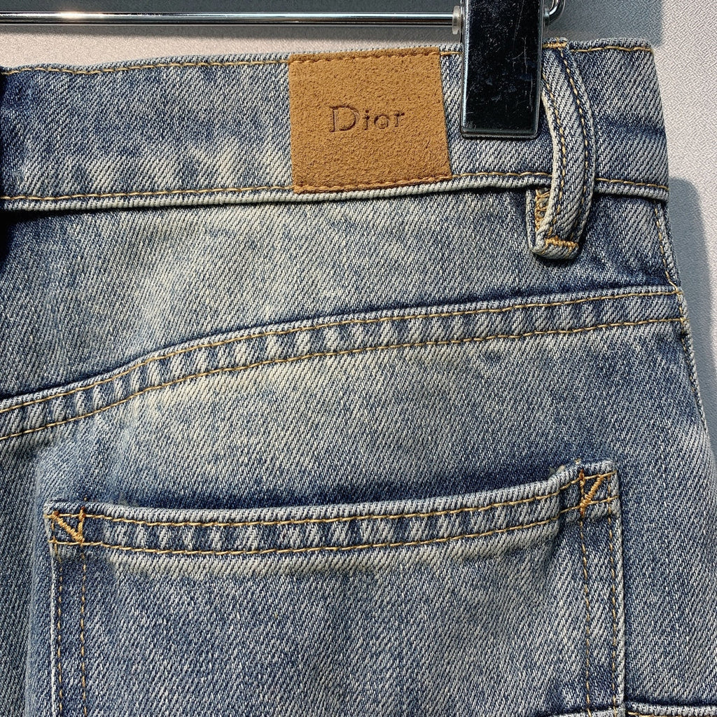 CD Four-Leaf Clover Embroidered Jeans Blue Stonewashed Cotton 350918
