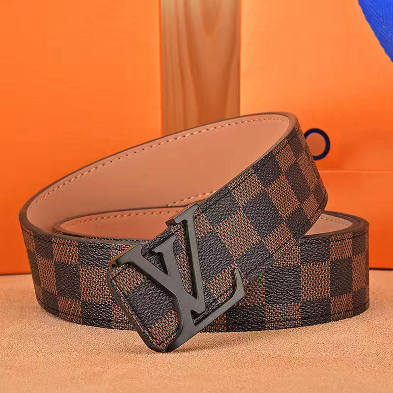 Men's belt high-grade letter leather business belt all-match strong casual pants belt