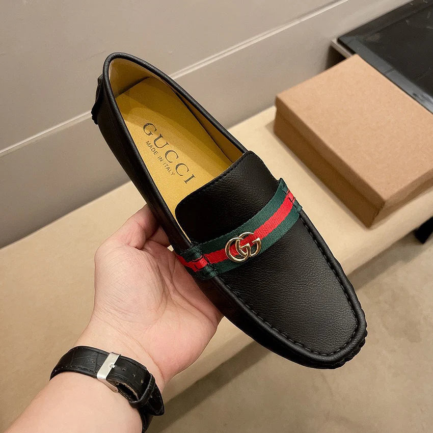 New Stylish Hot Sale Leather G Logo Men's Loafers 1024080226