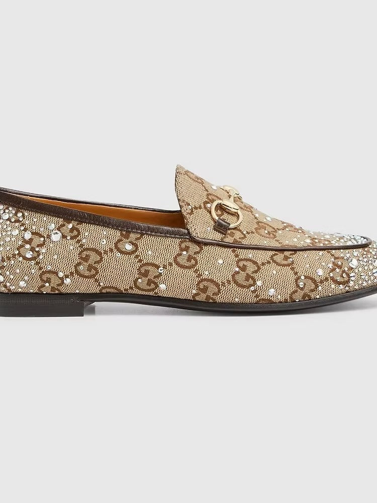 Women's New Rhinestone Horsebit Buckle Loafers 1025011710