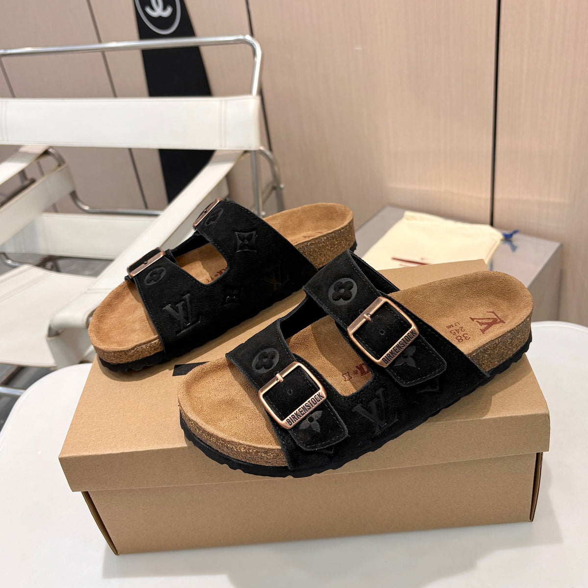 BK & VL collaboration retro slippers in macaron colors for couples XC0426051903