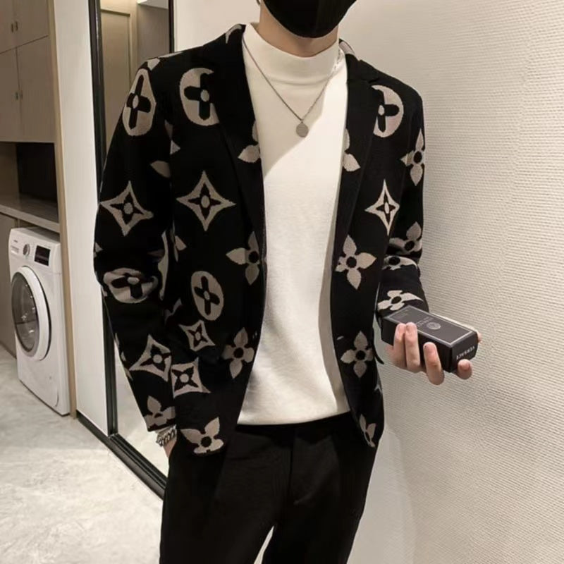 New Suit Jacket High-End Flocking Men's Suit Jacket V101