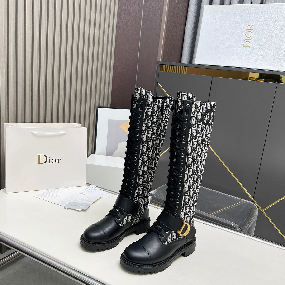 2024 D brand luxury embroidery patchwork leather casual boots 04240081608