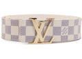 AMAZING WHITE DAMIER LEATHER BELT